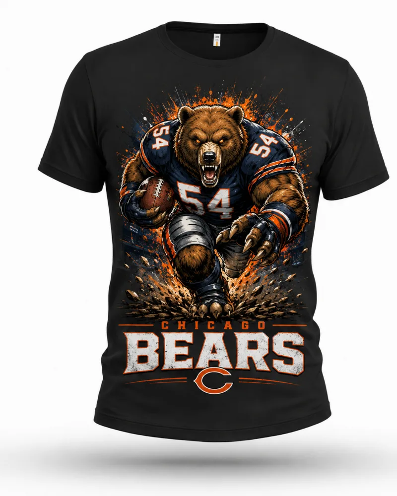 Koszulka Chicago Bears – Niedźwiedź Futbolista z Numerem 54